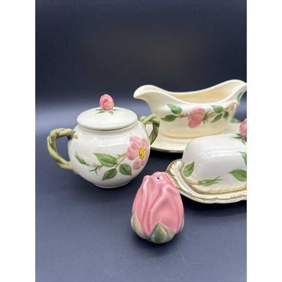 Vintage Franciscan Desert Rose Butter Gravy Cream Sugar S&P Set EUC Lot Pink - Picture 2 of 16
